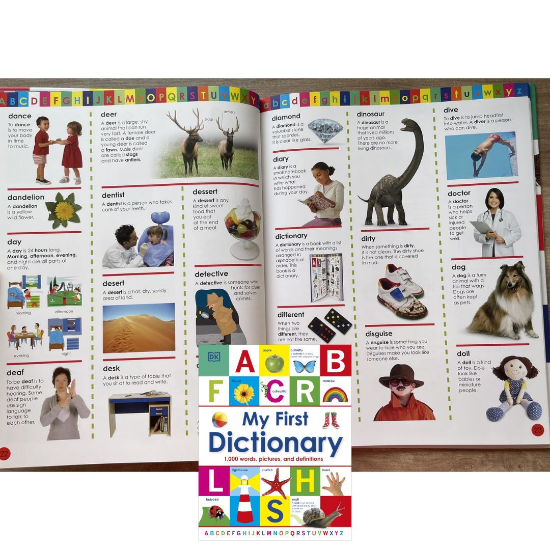DK My First Dictionary: 1000 Words, Pictures and Definitions (brand new Hardcover) - with SLIGHT DENTS on book cover