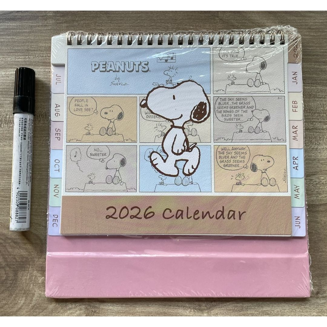 2026 Peanuts Snoopy Desk Calendar | Monthly Desktop Calendar with Notes Pages & Index Tabs | Cute Cartoon Table Calendar (brand new)