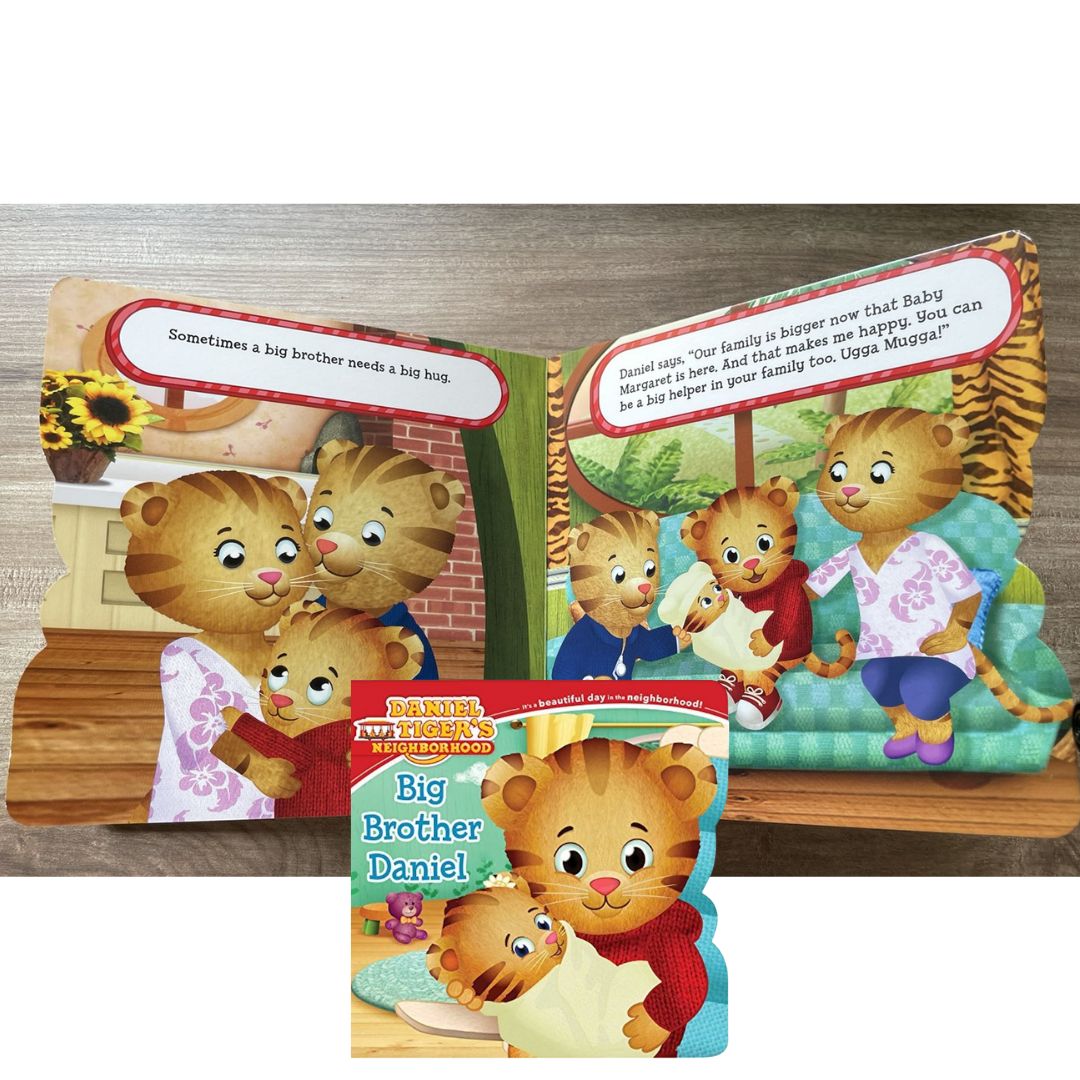 Big Brother Daniel (Daniel Tiger's Neighborhood) (brand new Shaped Board Book) with SLIGHT DENTS on book cover