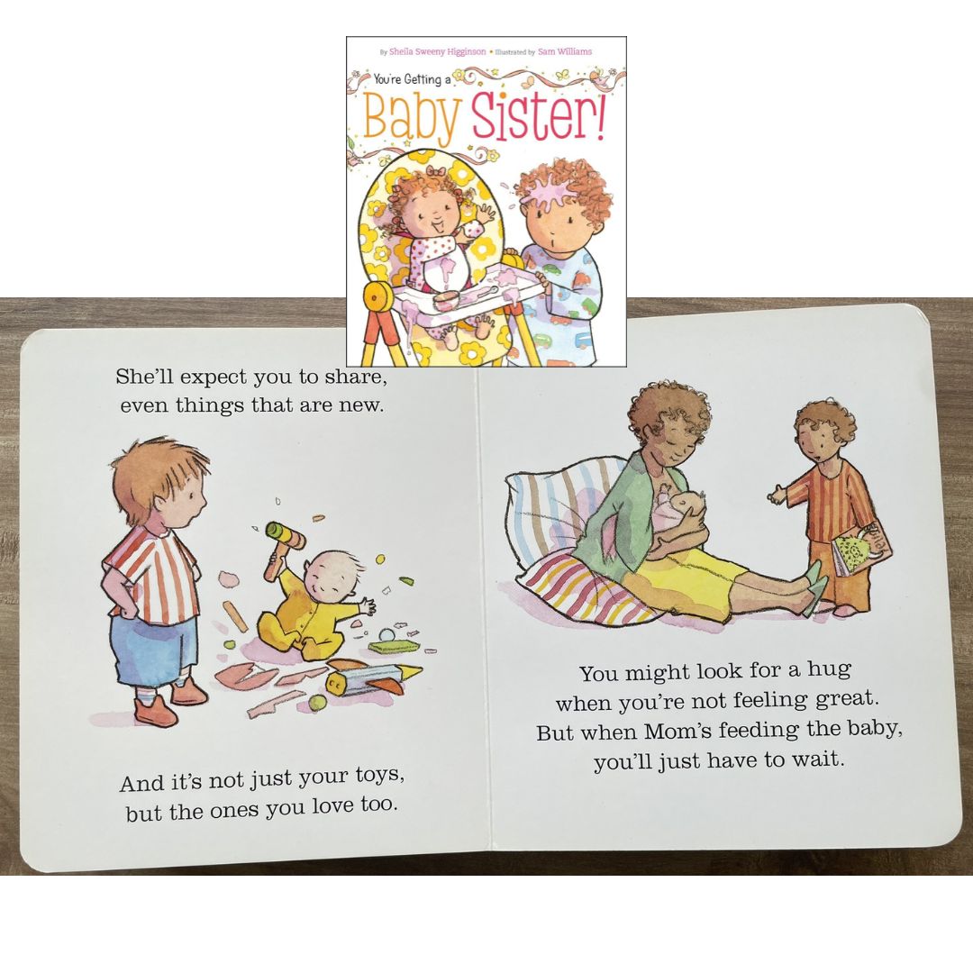 You're Getting a Baby Sister! (brand new Board Book) - with SLIGHT DENTS on book cover