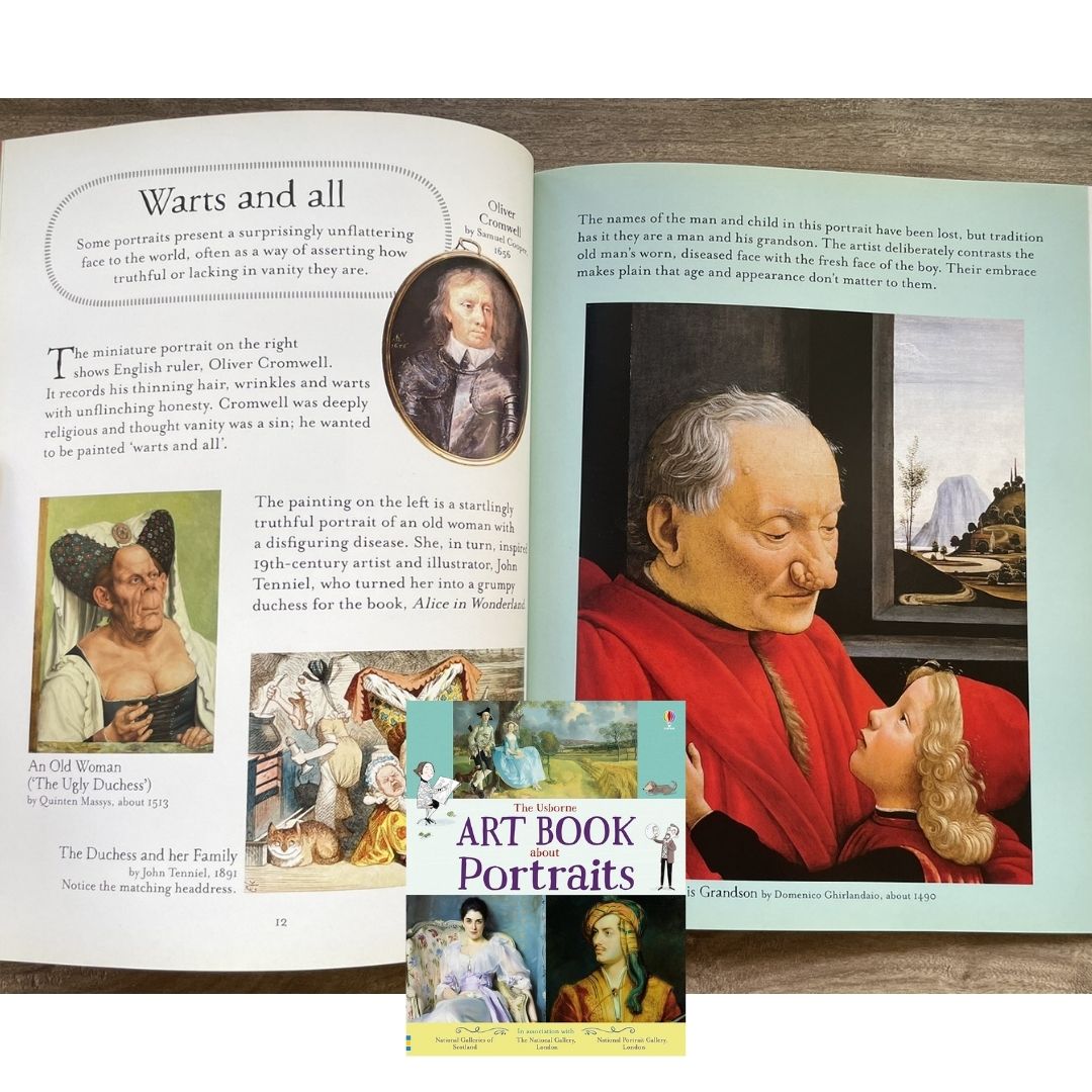 The Usborne Art Book about Portraits (brand new softcover, with SLIGHT FOLDS on book cover)