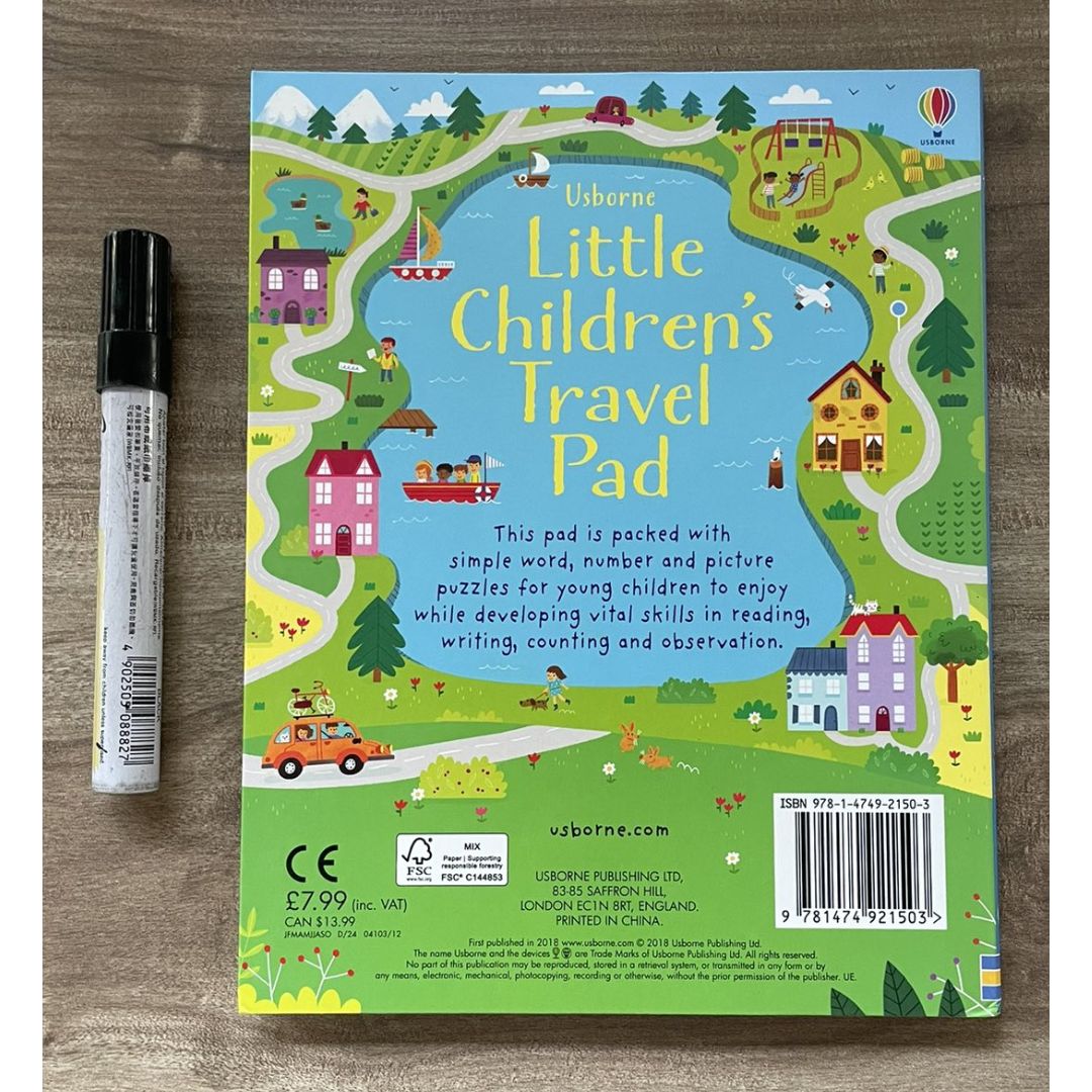 Usborne Little Children's TRAVEL / UNICORNS / PUZZLE Pad (SINGLES) Brand new softcover - with SLIGHT DENTS on book cover