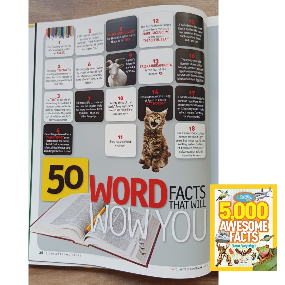 NATGEO National Geographic Kids 5,000 Awesome Facts (About Everything!) (USED book, hardcover, with slight dents)