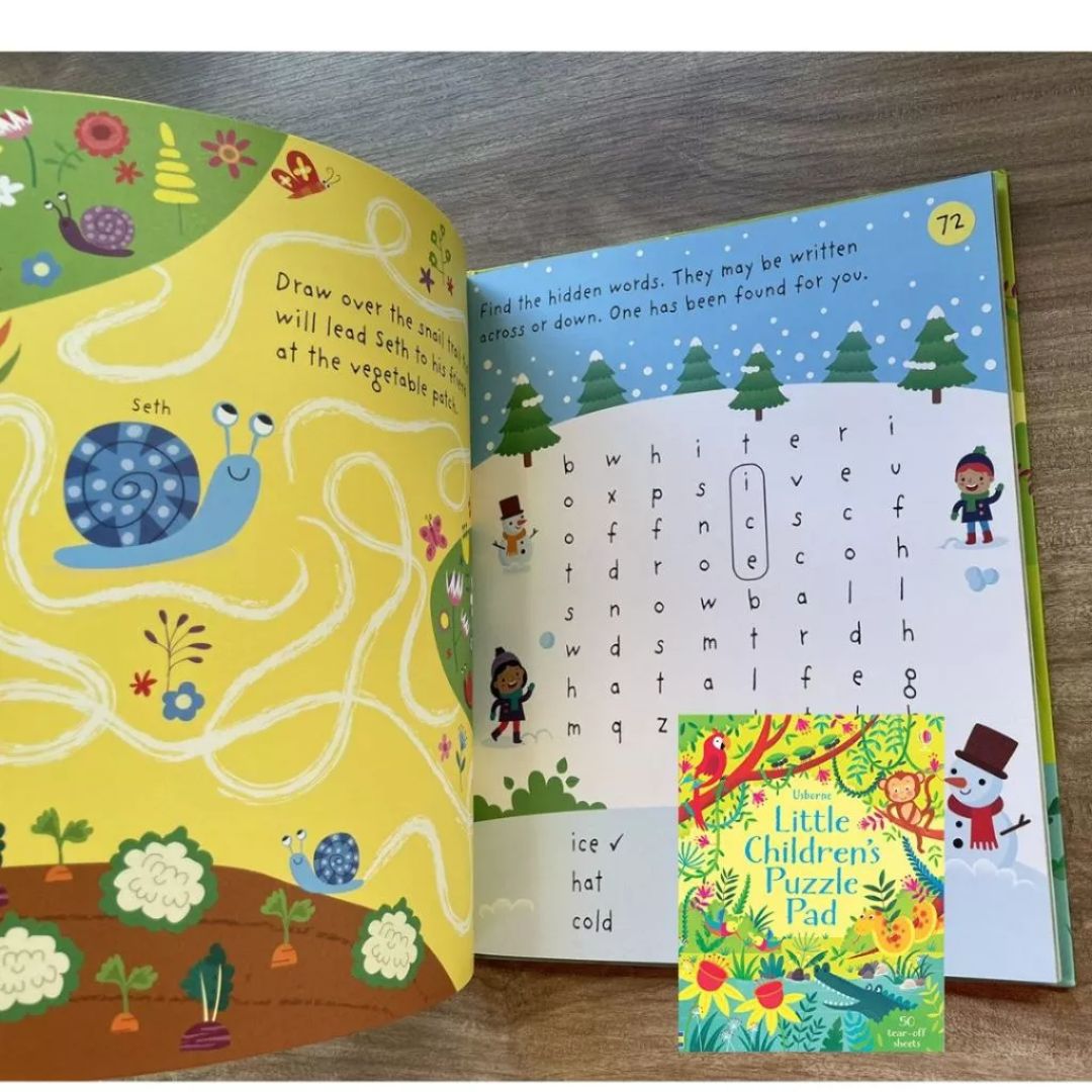 Usborne Little Children's TRAVEL / UNICORNS / PUZZLE Pad (SINGLES) Brand new softcover - with SLIGHT DENTS on book cover