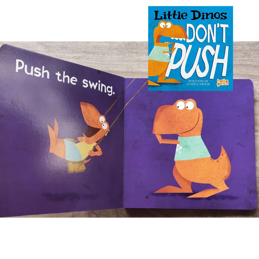 Little Dinos Don't Push (Hello Genius) (brand new BOARD BOOK, slight dents on book cover)