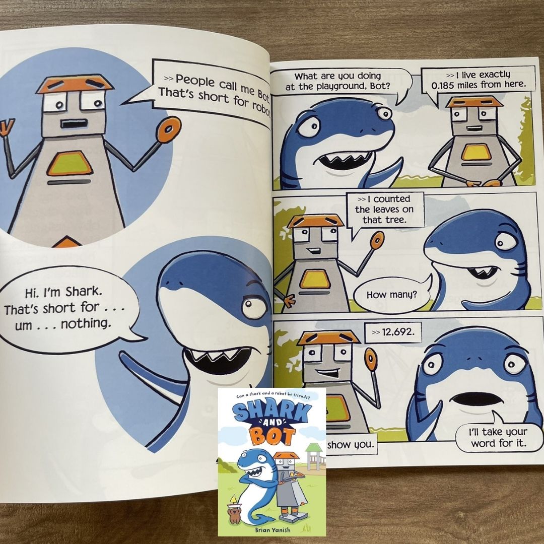 Shark and Bot, A Graphic Novel (Comics) by Brian Yanish (4 books) brand new softcover, no box