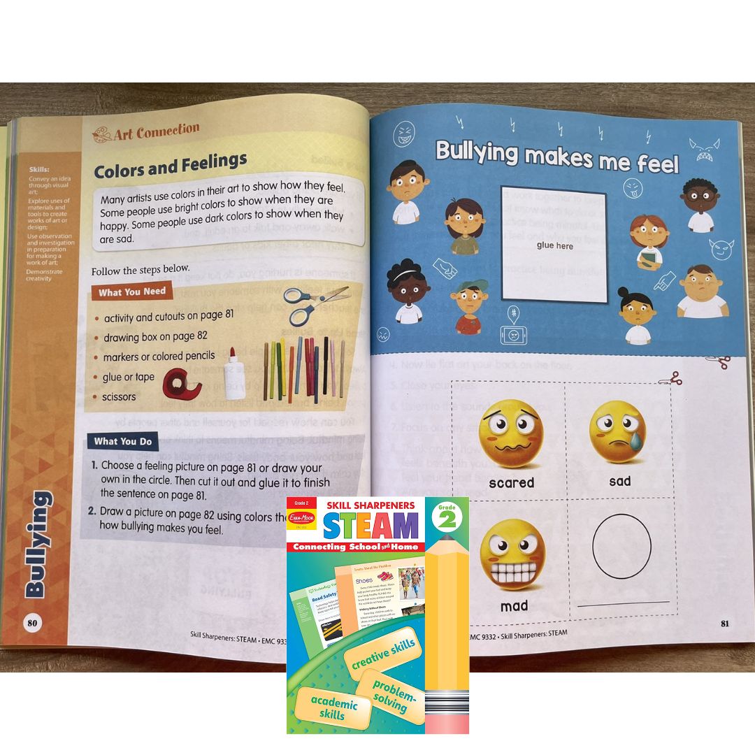 Evan Moor Skill Sharpener Workbook: STEAM ( GRADE 2 ) brand new softcover, with SLIGHT FOLDS