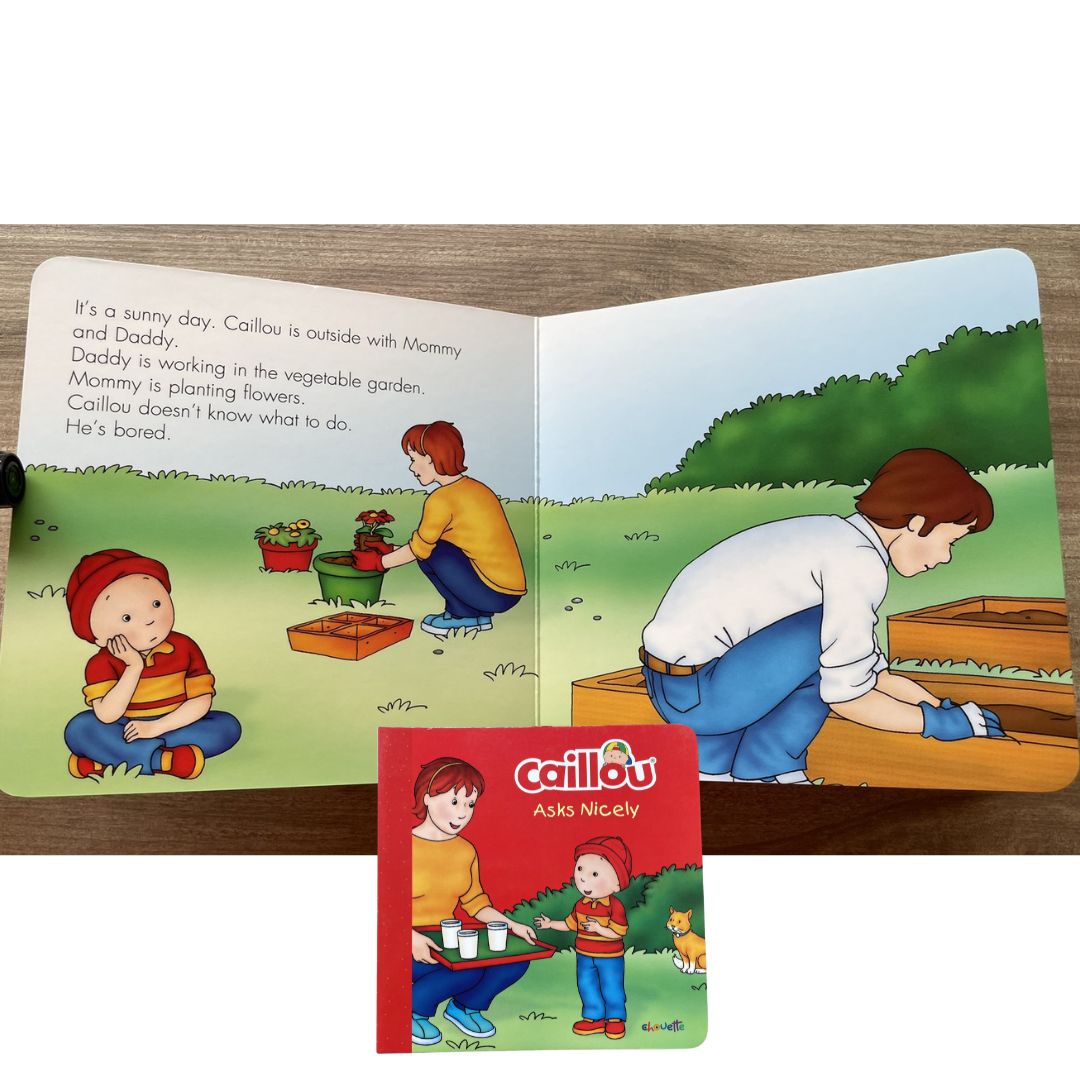 Caillou Asks Nicely // Takes a Nap (SINGLES, brand new Board Book, with SLIGHT DENTS on book cover)