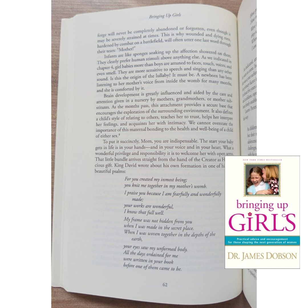 Bringing Up Girls: Practical Advice and Encouragement for Those Shaping the Next Generation of Women (by James C. Dobson) (USED book, softcover, with slight folds on book cover)
