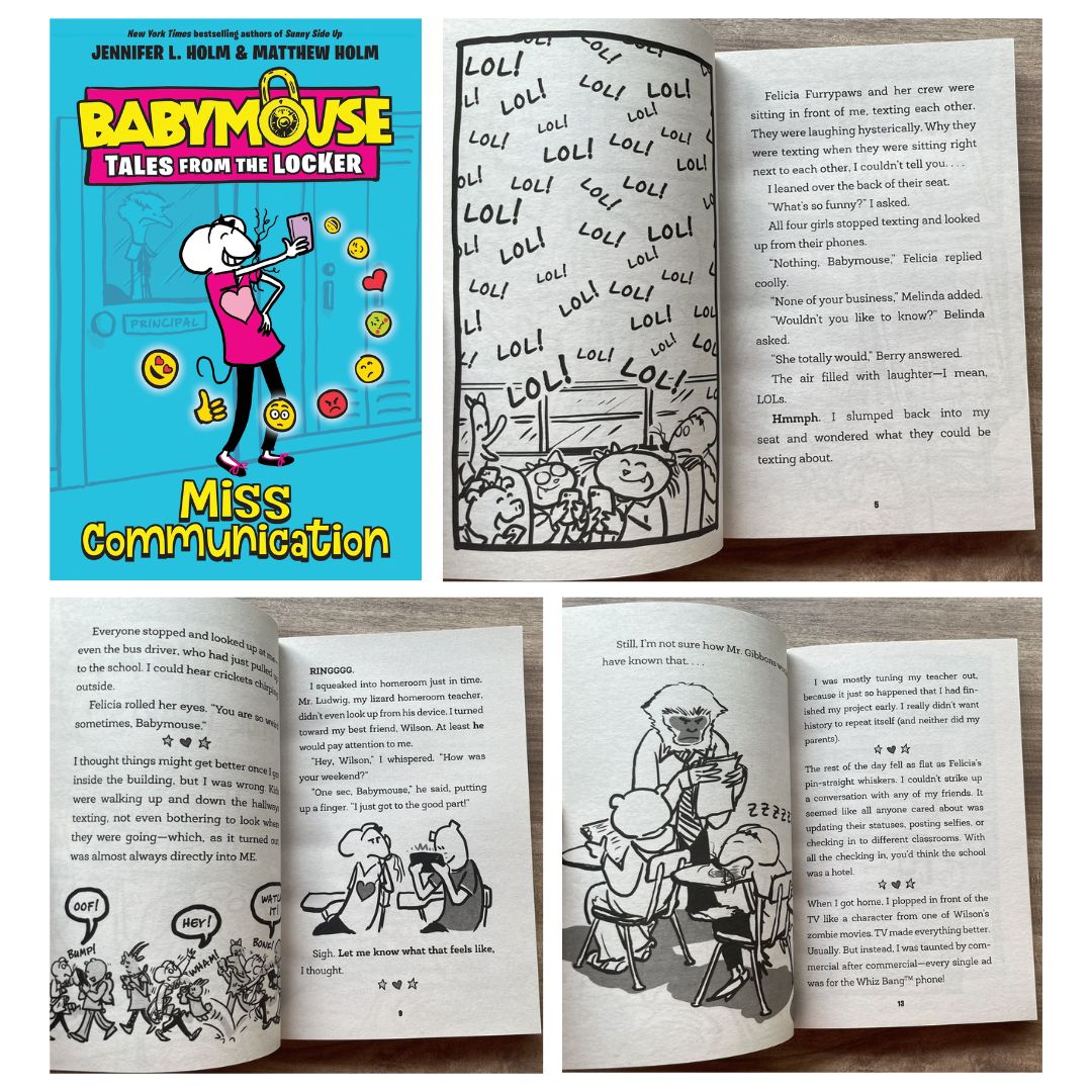 Babymouse Tales from the Locker (3 book series) - brand new softcover chapter books, NO box, with slight dents on the book cover