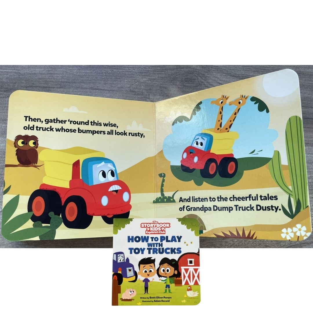 How to Play With Toy Trucks (The Storybook Kids Explorers Club) (brand new Board Book, with SLIGHT DENTS on book cover)