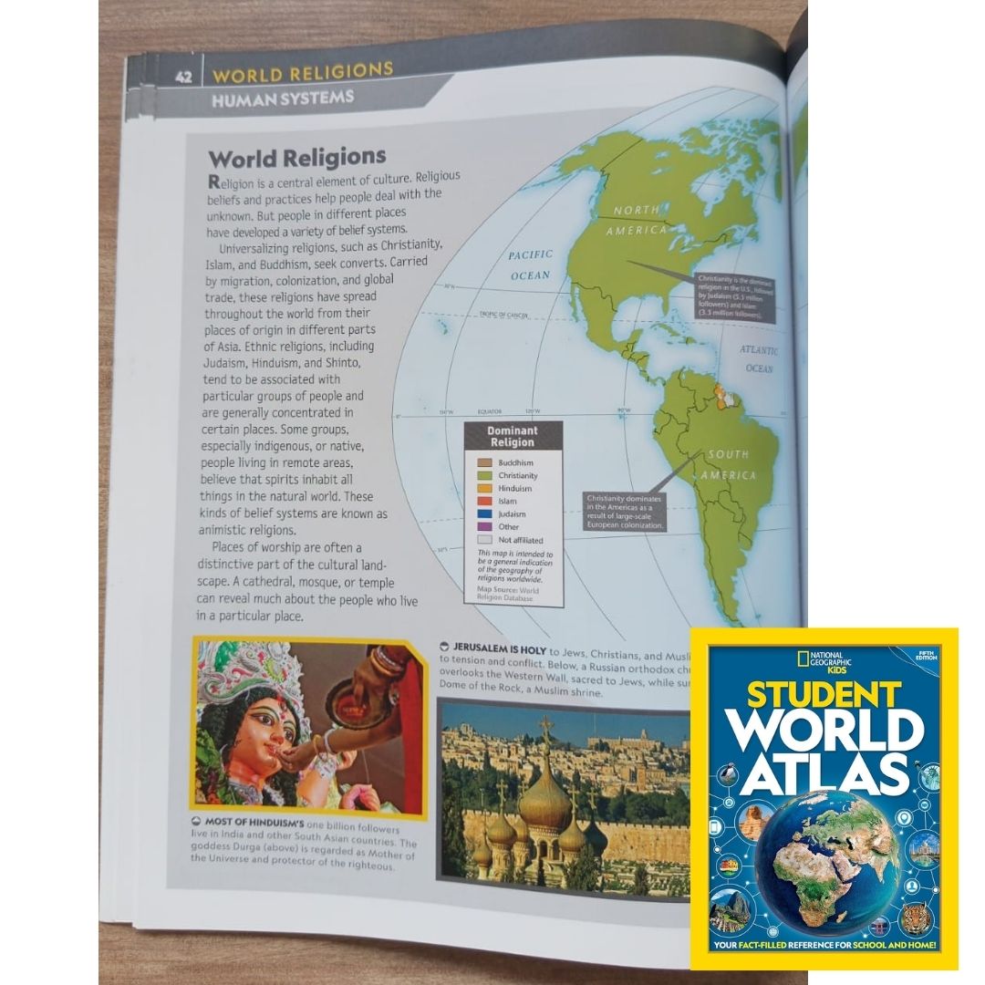 NATGEO National Geographic Kids: Student World Atlas, 5th Edition (USED/Preloved book, Paperback, with slight folds)