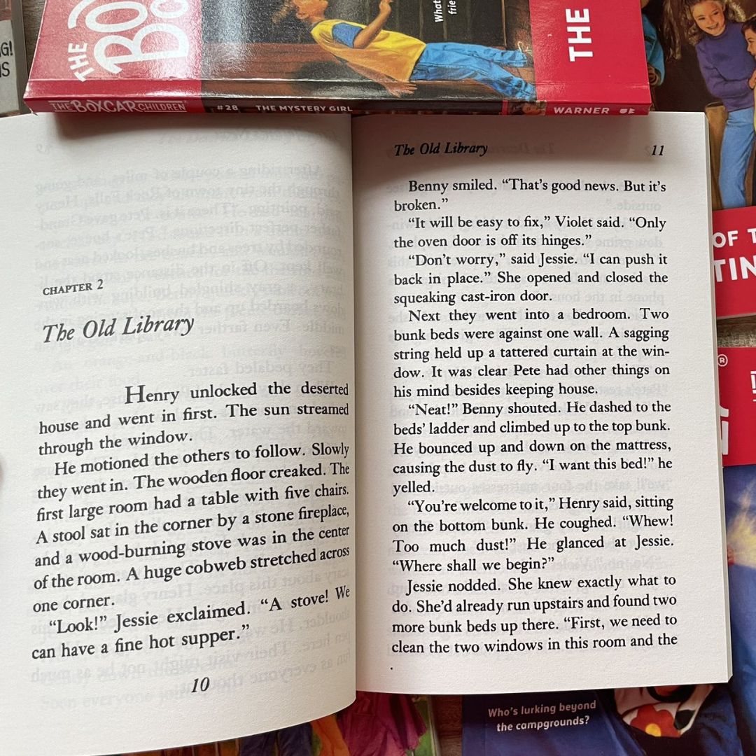 The Boxcar Children Mysteries #21-50 (30 books) brand new softcover, no box, with SLIGHT TEARS on the edges of the book covers