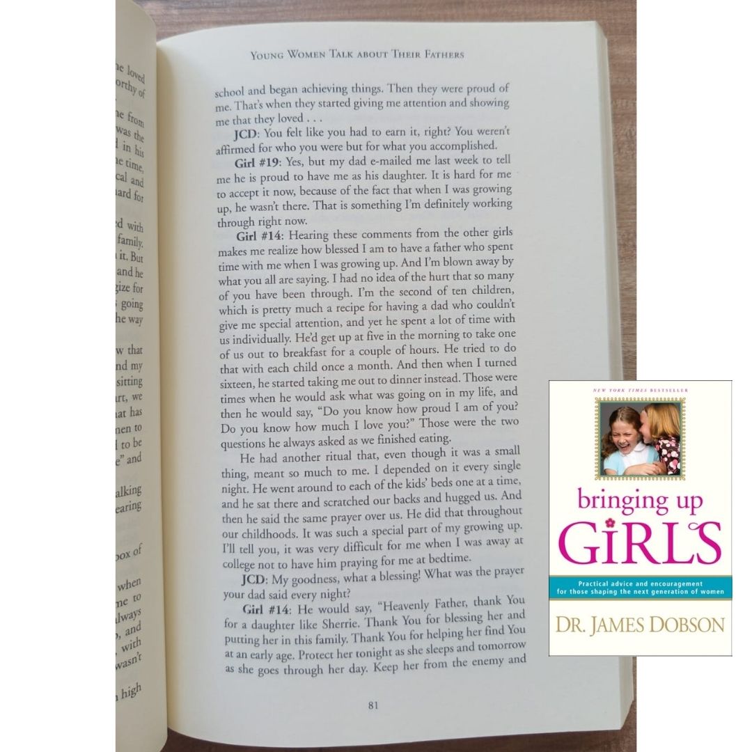 Bringing Up Girls: Practical Advice and Encouragement for Those Shaping the Next Generation of Women (by James C. Dobson) (USED book, softcover, with slight folds on book cover)