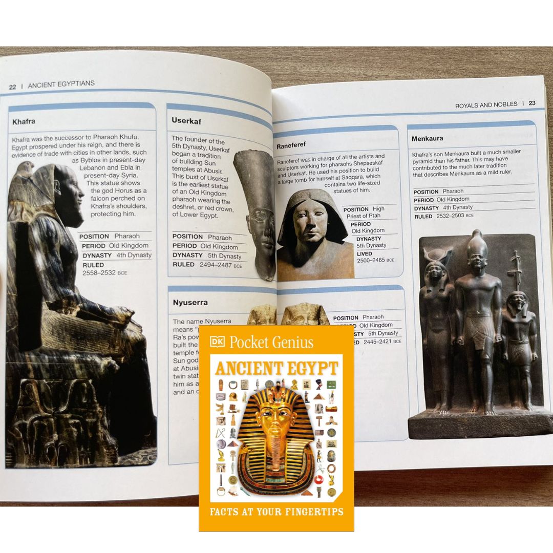 Pocket Genius: ANCIENT EGYPT (DK Facts at Your Fingertips) brand new MINI Softcover book, with SLIGHT FOLDS on book cover