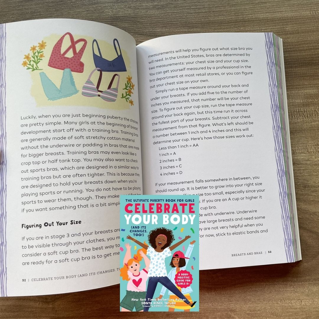 Celebrate Your Body (and Its Changes, Too!): The Ultimate Puberty Book for Girls ages 8-12 (brand new softcover, with SLIGHT DENTS on book cover)