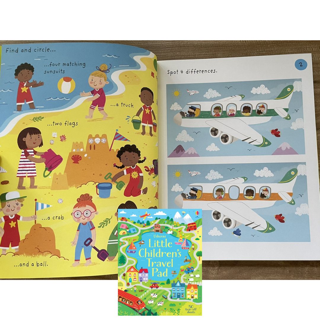 Usborne Little Children's TRAVEL / UNICORNS / PUZZLE Pad (SINGLES) Brand new softcover - with SLIGHT DENTS on book cover