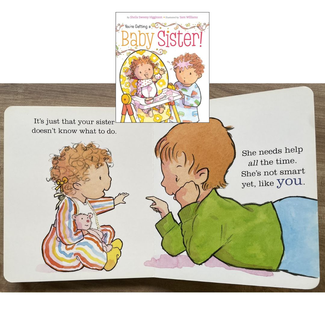 You're Getting a Baby Sister! (brand new Board Book) - with SLIGHT DENTS on book cover
