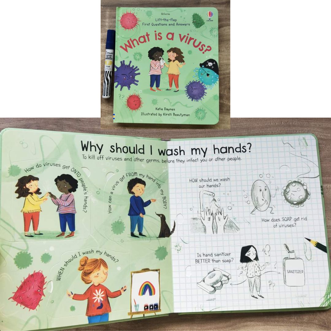 Usborne Lift-the-flap FIRST Questions and Answers (SINGLES, Board Book) How Do Flowers Grow / What is a Virus / What's It Like in Space / Why are there Wars / Why Do We Need Bees / Why Do We Need Trees / Why is it Dark at Night