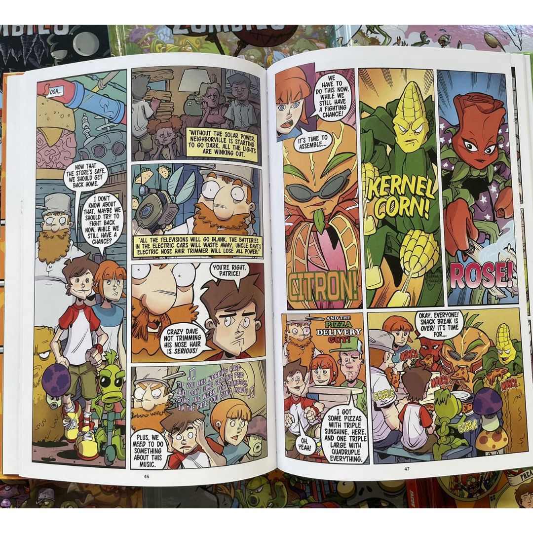 Plants vs. Zombies, COMICS (7 books) (Pls. Choose from SET 1 or 2) brand new hardcover, no box, with SLIGHT DENTS on book cover