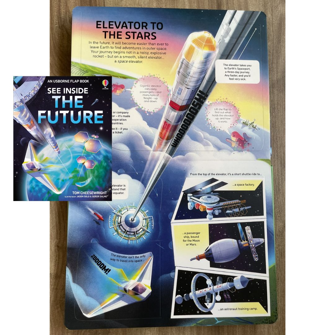 Usborne SEE INSIDE The Future (brand new board book, with SLIGHT DENTS on book cover)