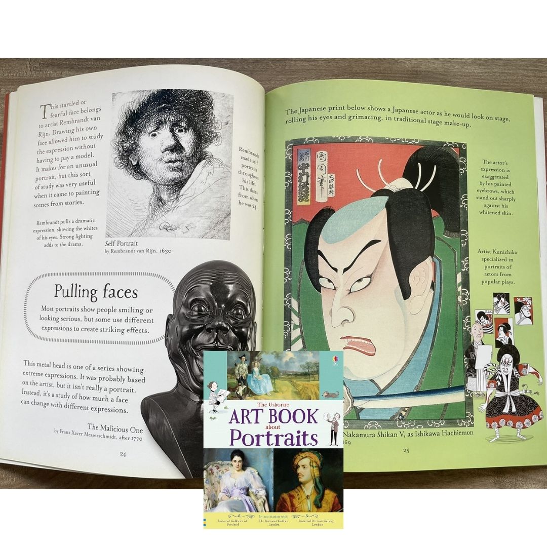 The Usborne Art Book about Portraits (brand new softcover, with SLIGHT FOLDS on book cover)