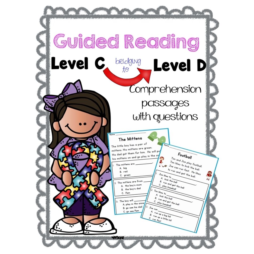 English Reading Comprehension & Phonics Worksheets / Workbook for Kids | Guided Reading Levels C–L | School-Recommended Early Literacy Practice (SINGLES)