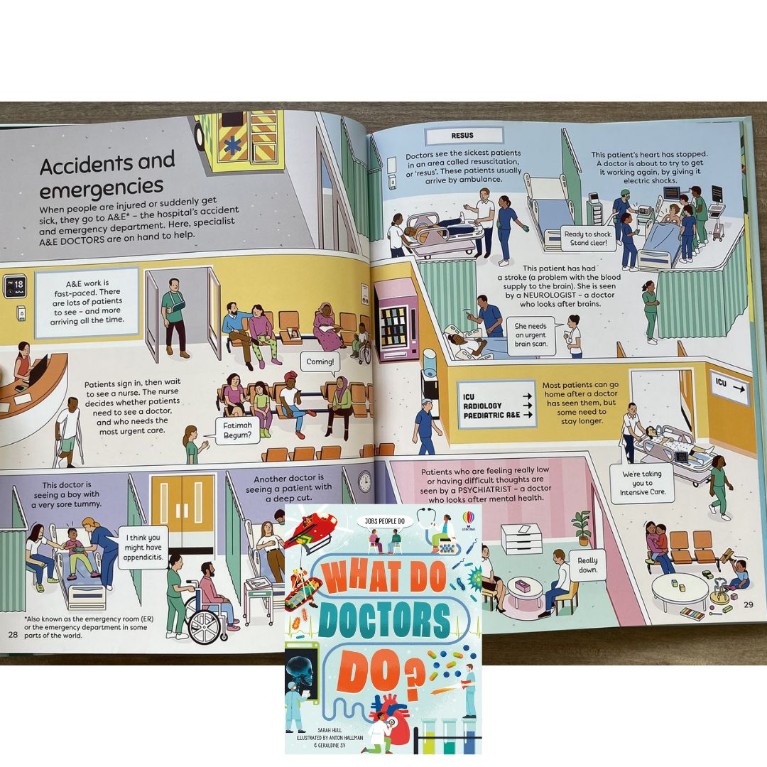 Usborne Jobs People Do: What Do Doctors Do? (brand new hardcover, w/ SLIGHT DENTS on book cover)