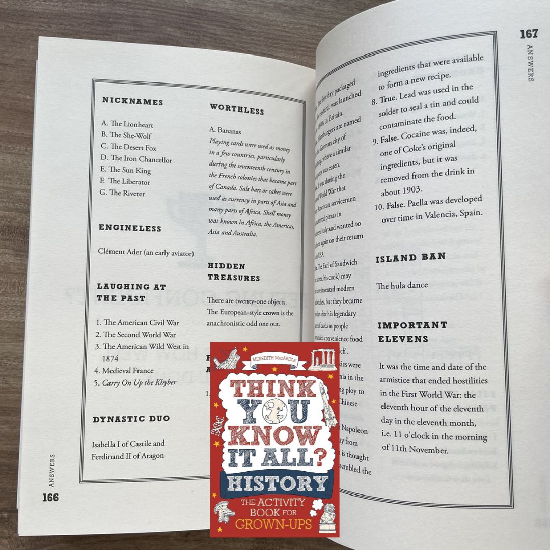 Think You Know It All? History: The Activity Book for Grown-Ups (brand new softcover)