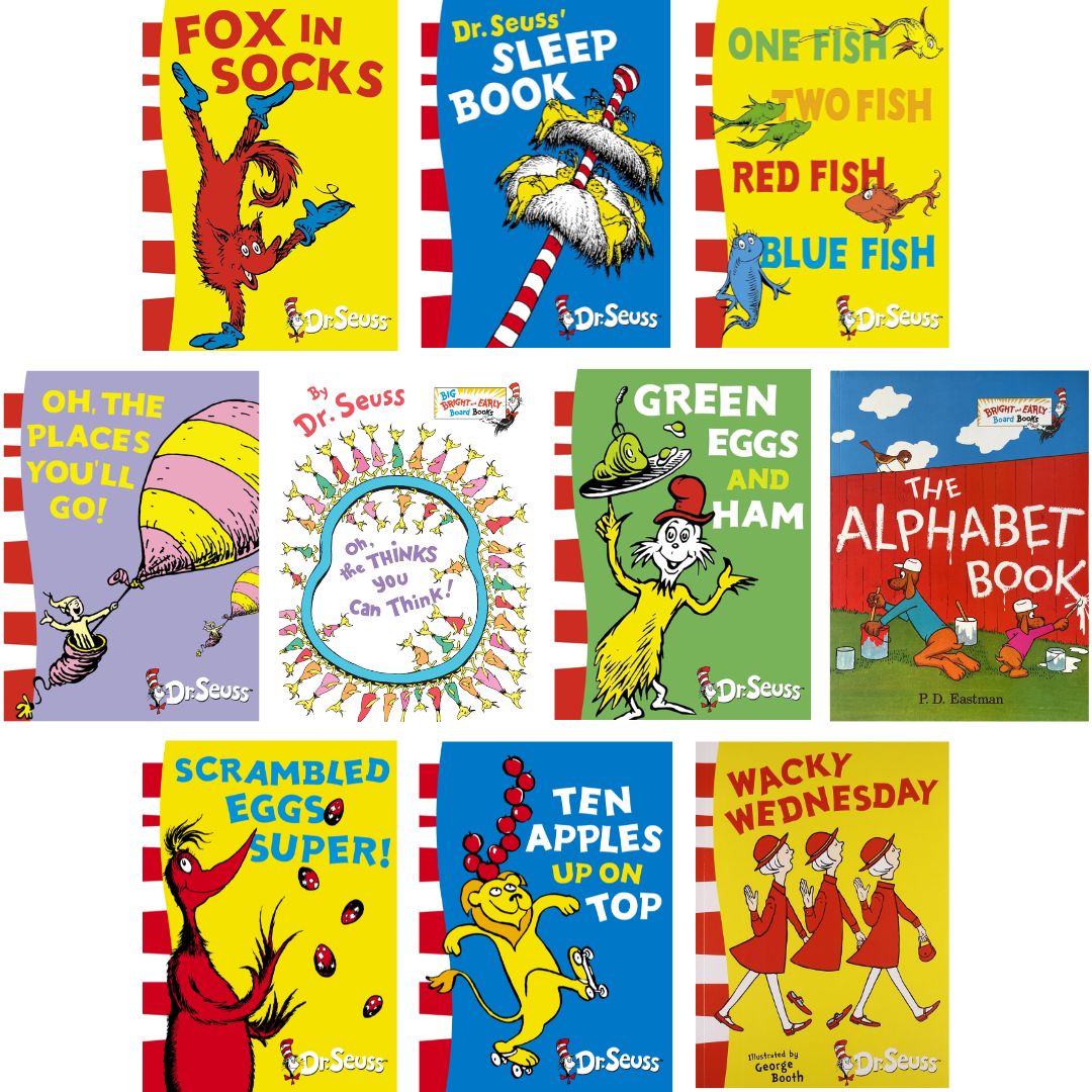 Dr Seuss paperbacks (PLS CHOOSE A TITLE) Oh the Places You'll Go / Fox in Socks / Green Eggs and Ham / Oh the Thinks You Can Think / One Fish Two Fish / Scrambled Eggs Super / Sleep Book / Ten Apples Up On Top / The Alphabet Book / Wacky Wednesday