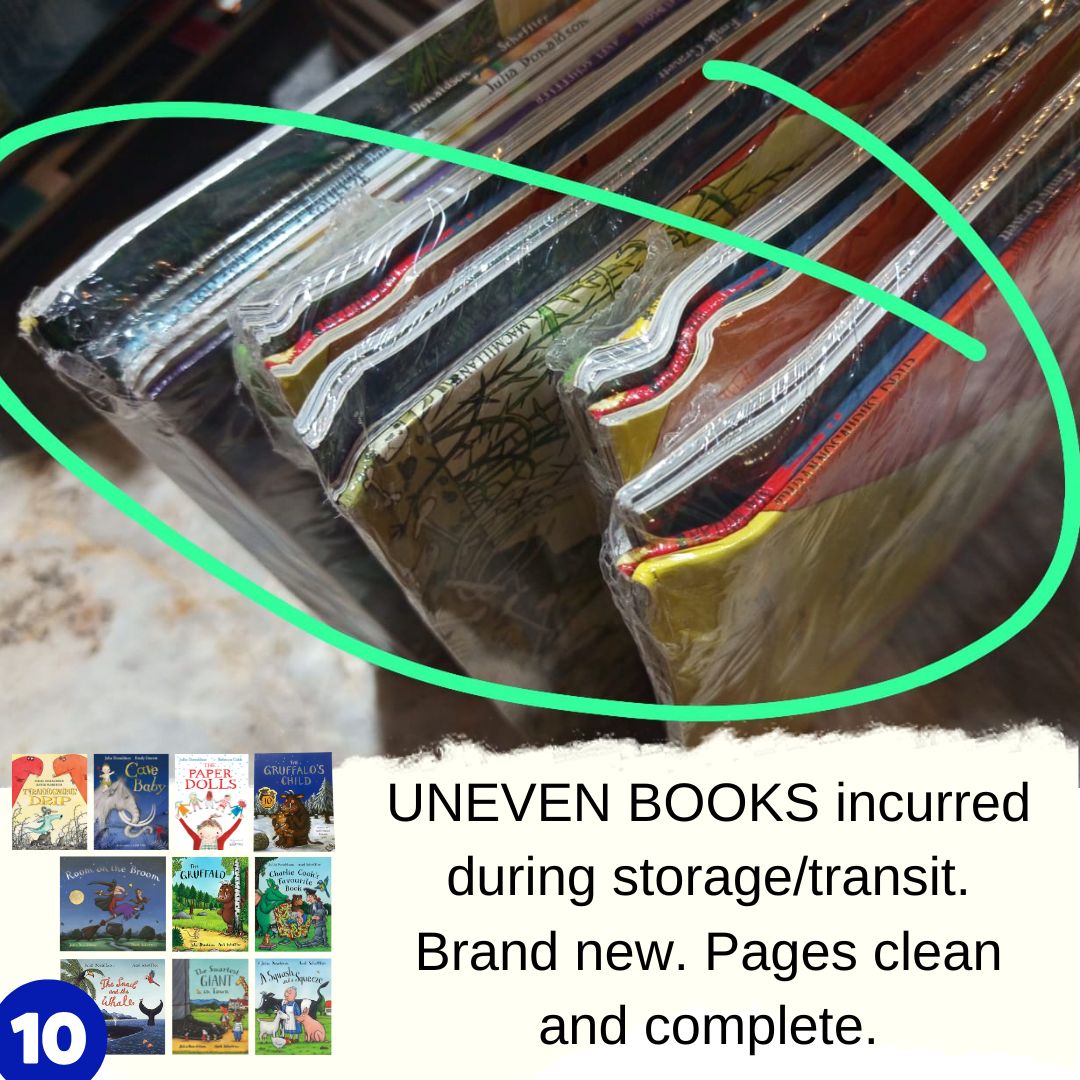 Julia Donaldson Set of 10 Books (Brand new softcovers) with UNEVEN books (pls. see photos)