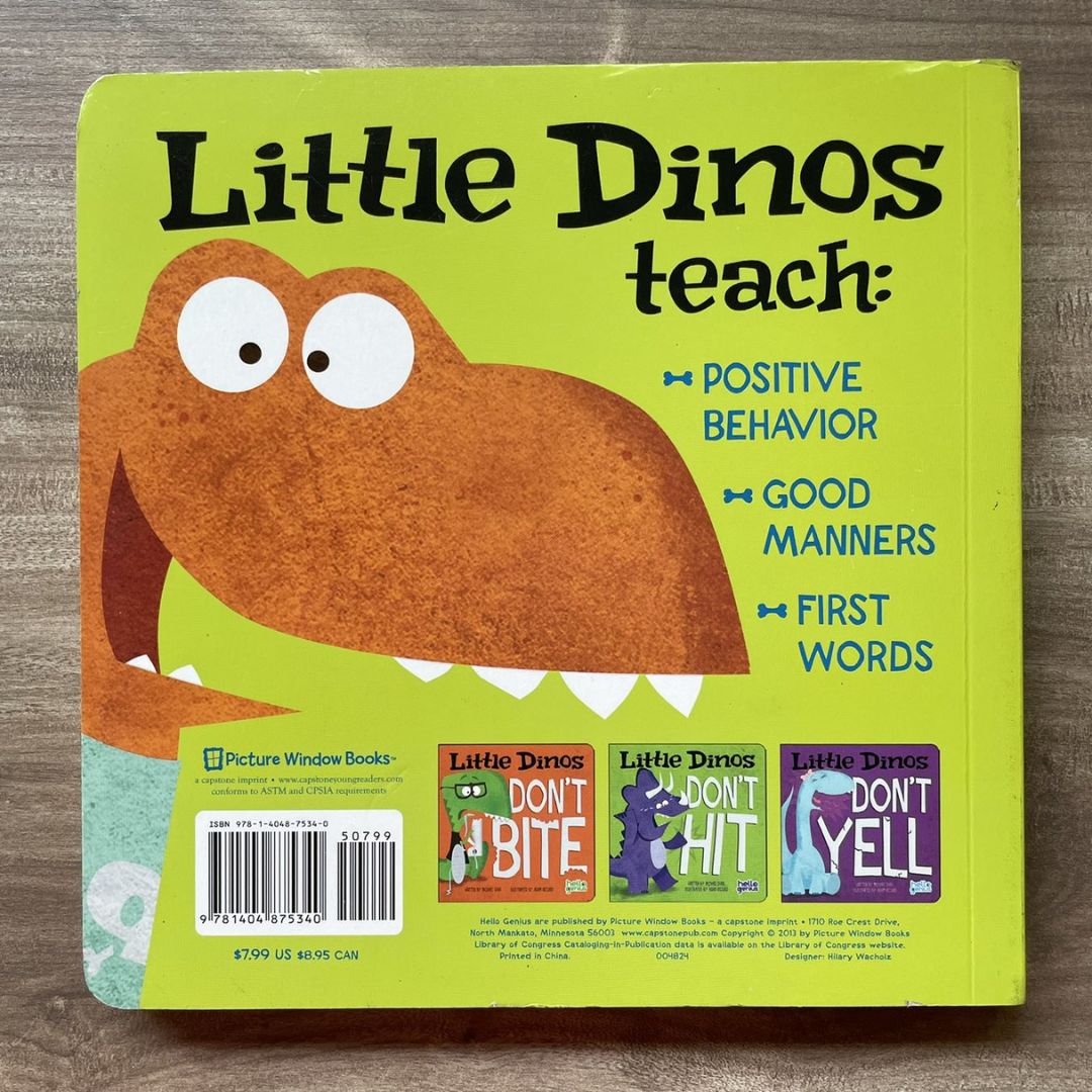 Little Dinos Don't Push (Hello Genius) (brand new BOARD BOOK, slight dents on book cover)