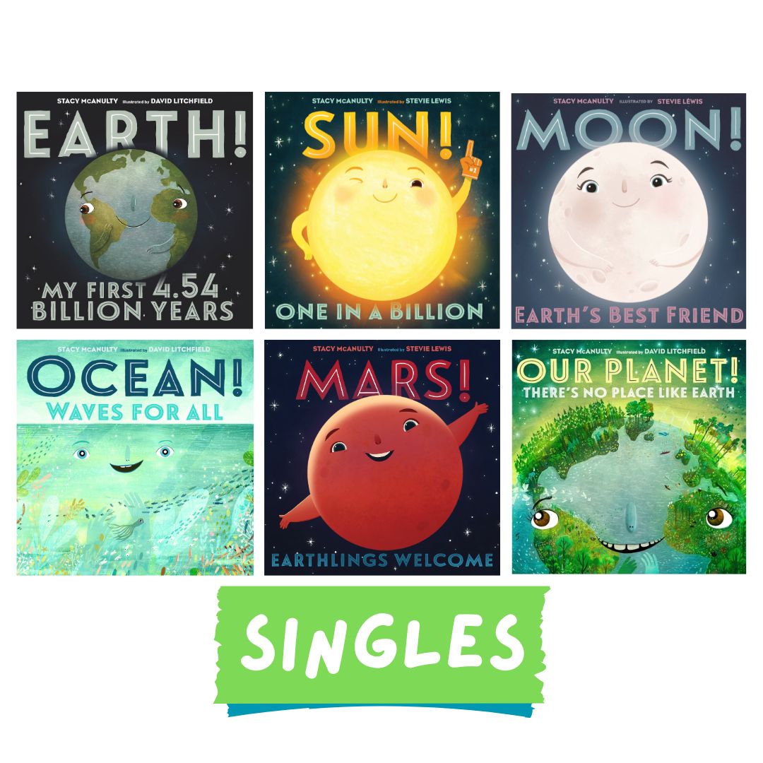 Sun / Earth / Moon / Ocean / Mars / Our Planet (OUR UNIVERSE by Stacy Mcanulty) SINGLES, brand new softcover