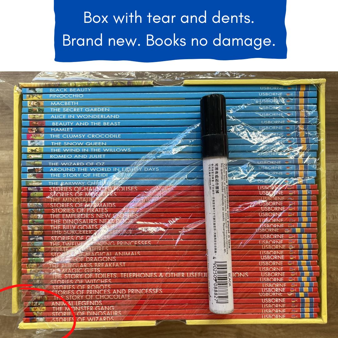 Usborne My Third Reading Collection 40 books (YELLOW BOX) - BOX with SLIGHT DENTS. brand new