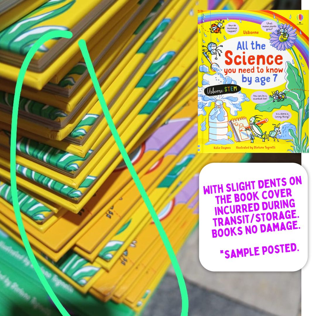 Usborne All the Science You Need to Know Before Age 7 (brand new Hardcover) with SLIGHT DENTS on book cover