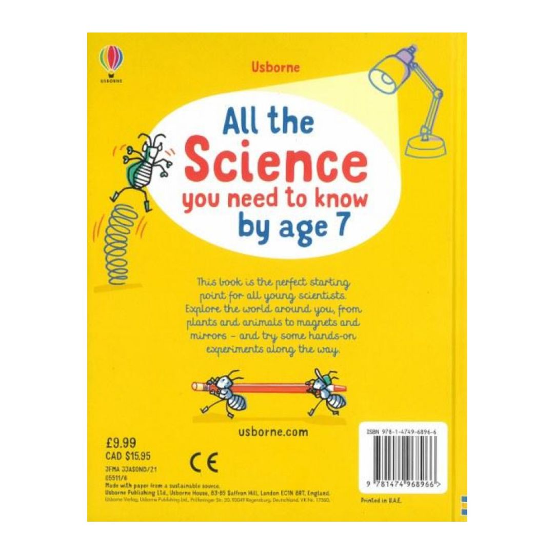 Usborne All the Science You Need to Know Before Age 7 (brand new Hardcover) with SLIGHT DENTS on book cover