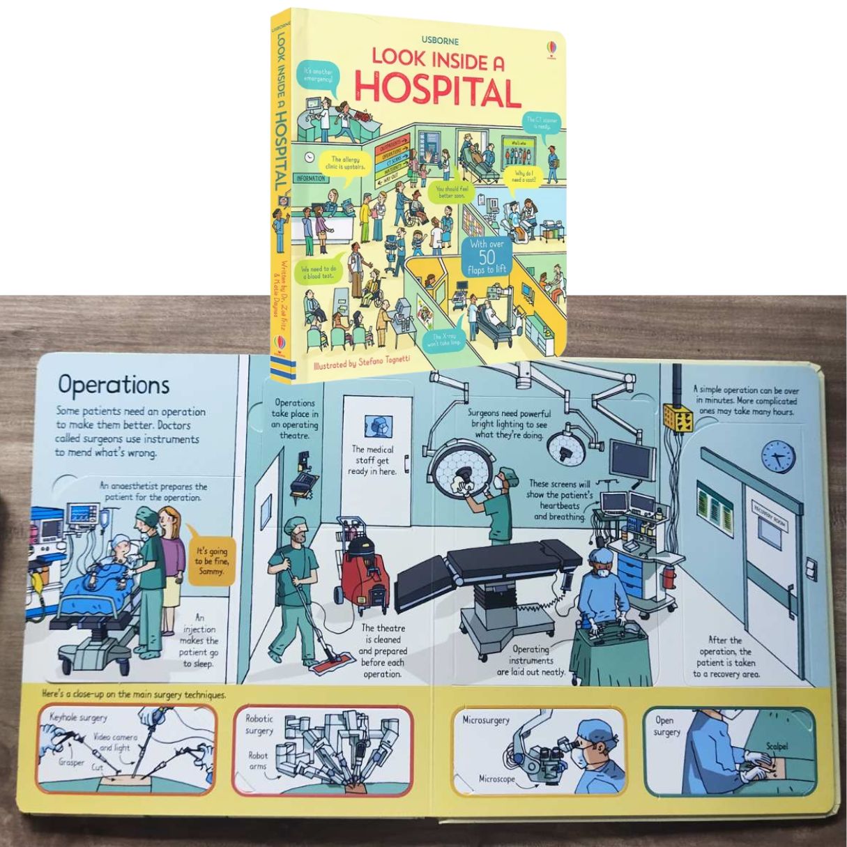 Usborne LOOK INSIDE (SINGLES, brand new Lift-the-flap Board book, w/ SLIGHT DENTS on book cover) Animals / Building Sites / Cars / Computers / Hospital / Sports / Things the Go / What Happens When You Eat / Our World / Your Body