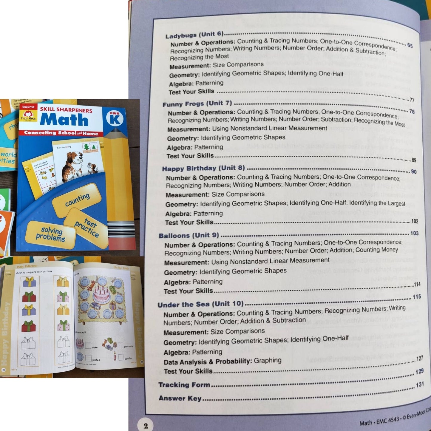 Evan Moor Skill Sharpener Workbooks (7 books) PreKINDER