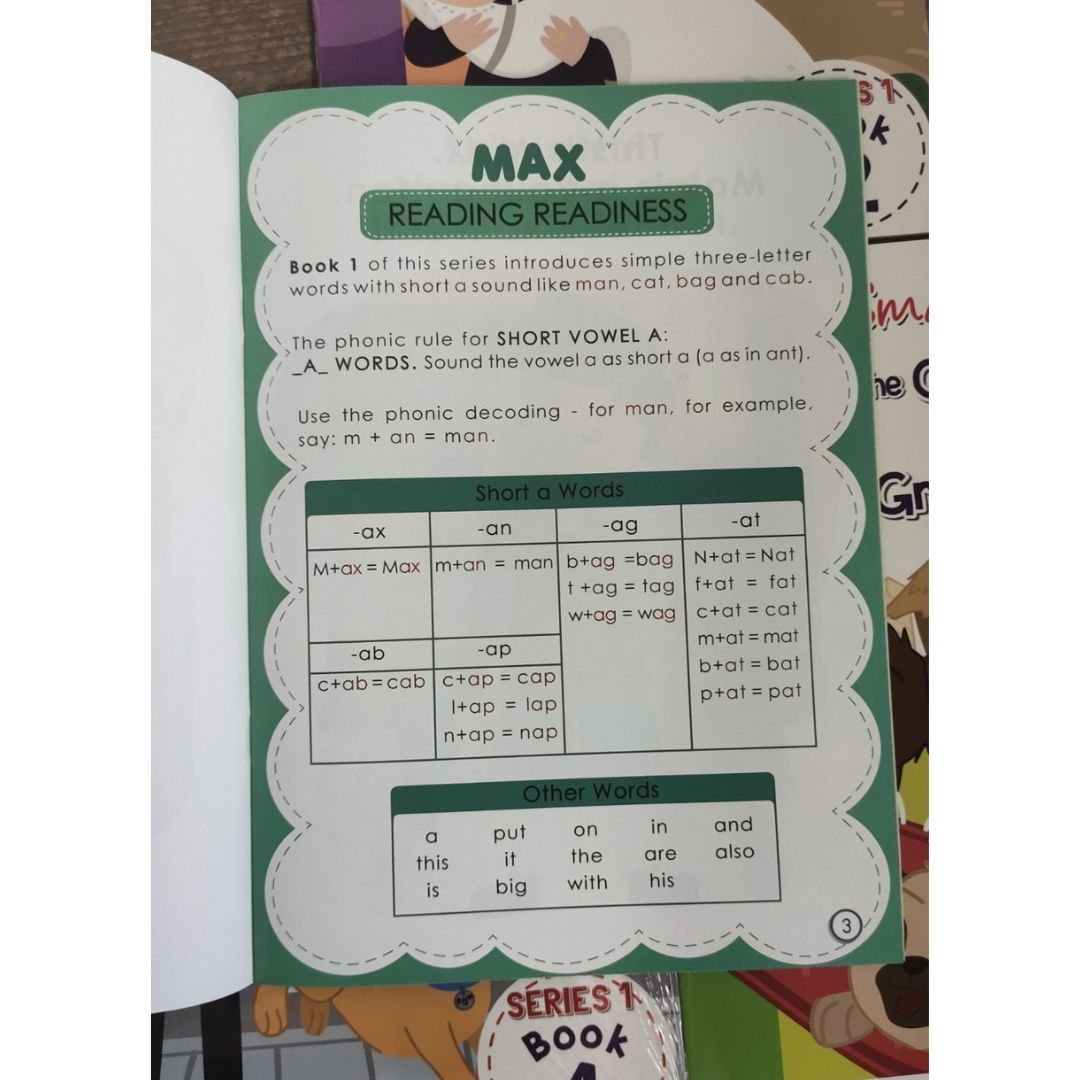 PHONICS IN READING (5 books) Max and Pals (story + workbook)