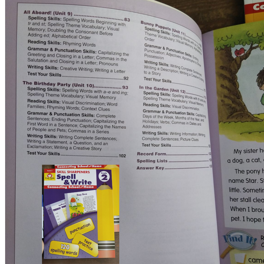 Evan Moor Skill Sharpener Workbooks (7 books) GRADE 2