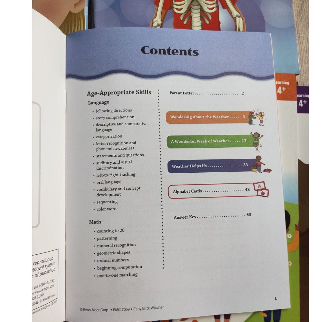 EVAN MOOR EARLY BIRD workbooks (8 books) - Read Learn Grow