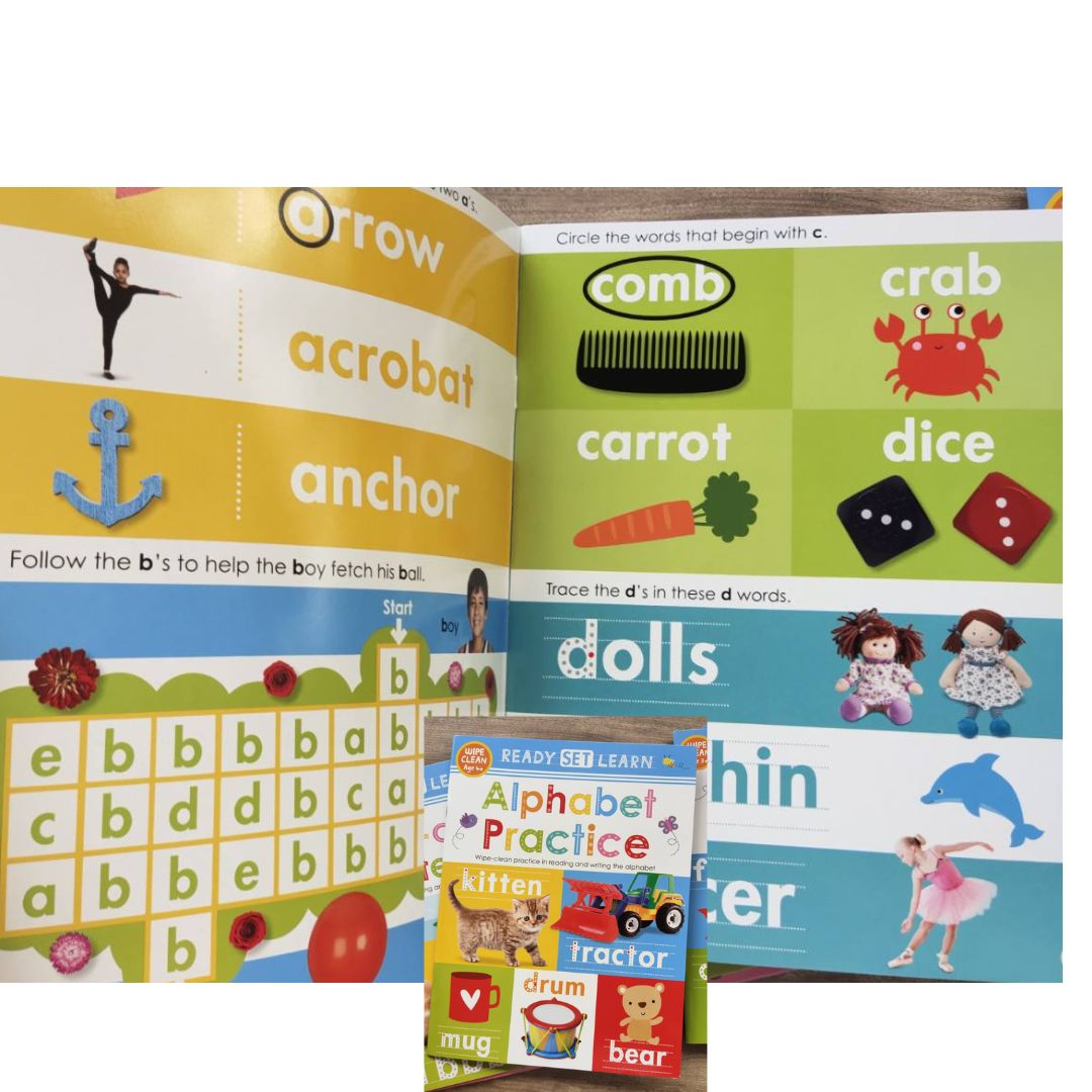 READY SET LEARN Wipe Clean books (10 books)