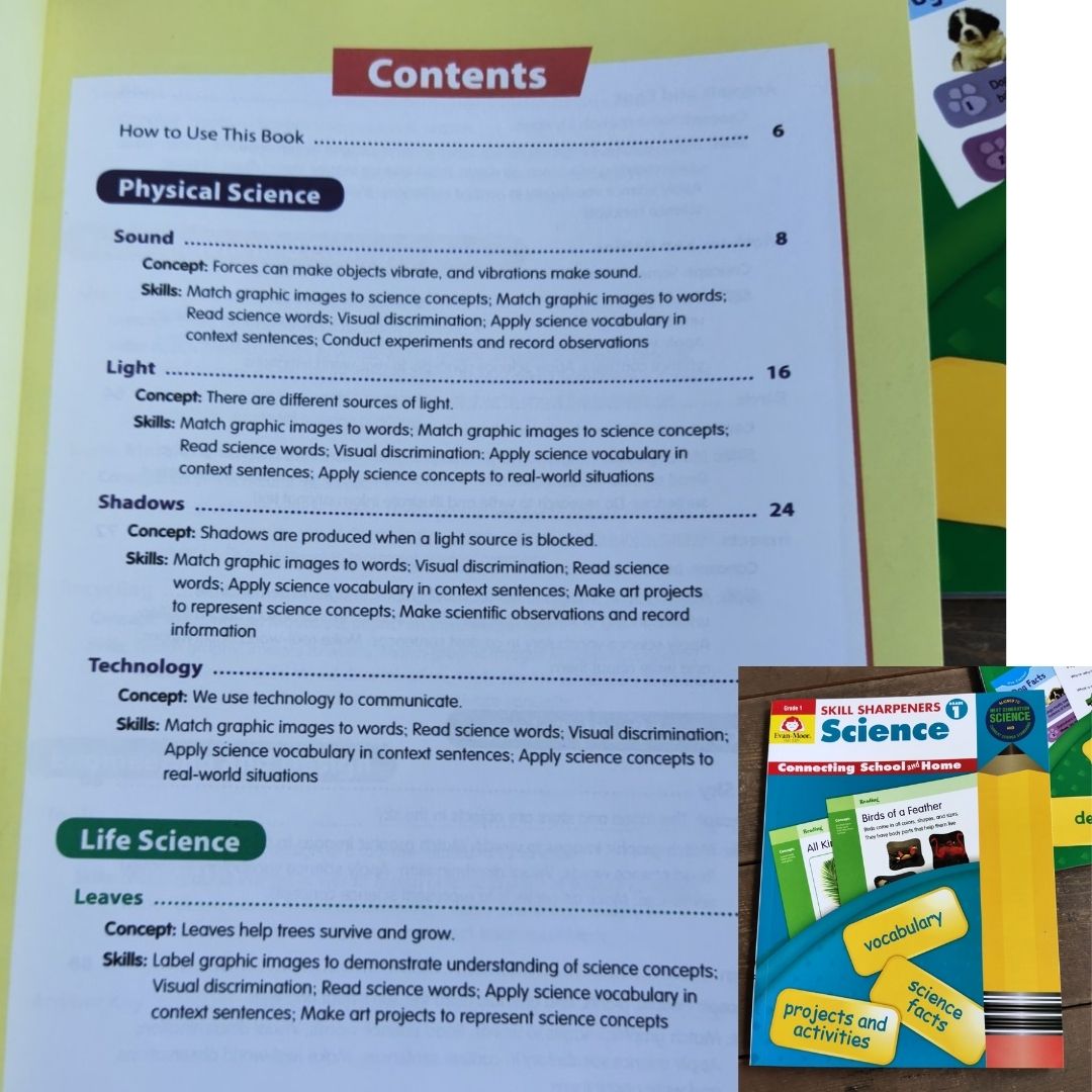 Evan Moor Skill Sharpener Workbooks (7 books) GRADE ONE