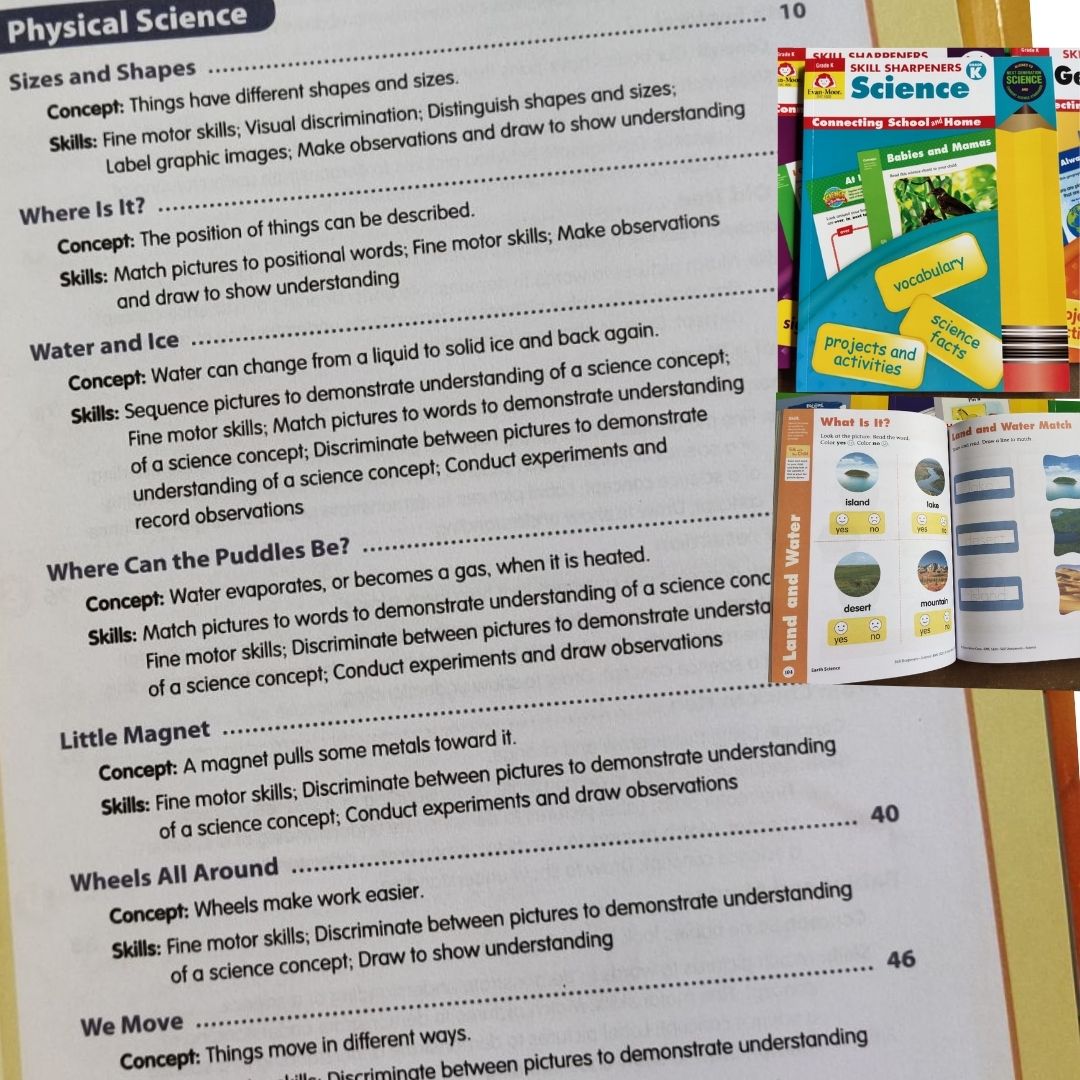 Evan Moor Skill Sharpener Workbooks (7 books) KINDER