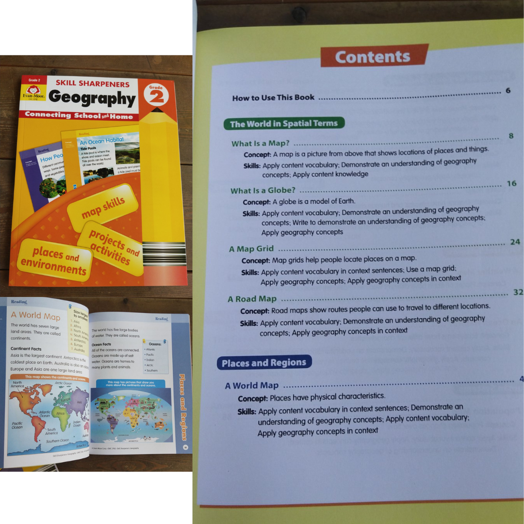Evan Moor Skill Sharpener Workbooks (7 books) GRADE 2