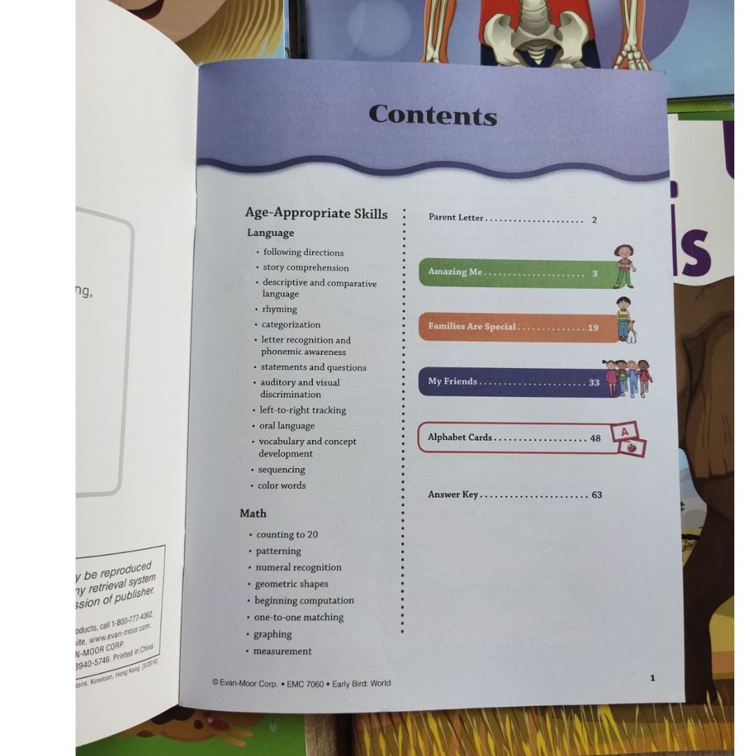 EVAN MOOR EARLY BIRD workbooks (8 books) - Read Learn Grow