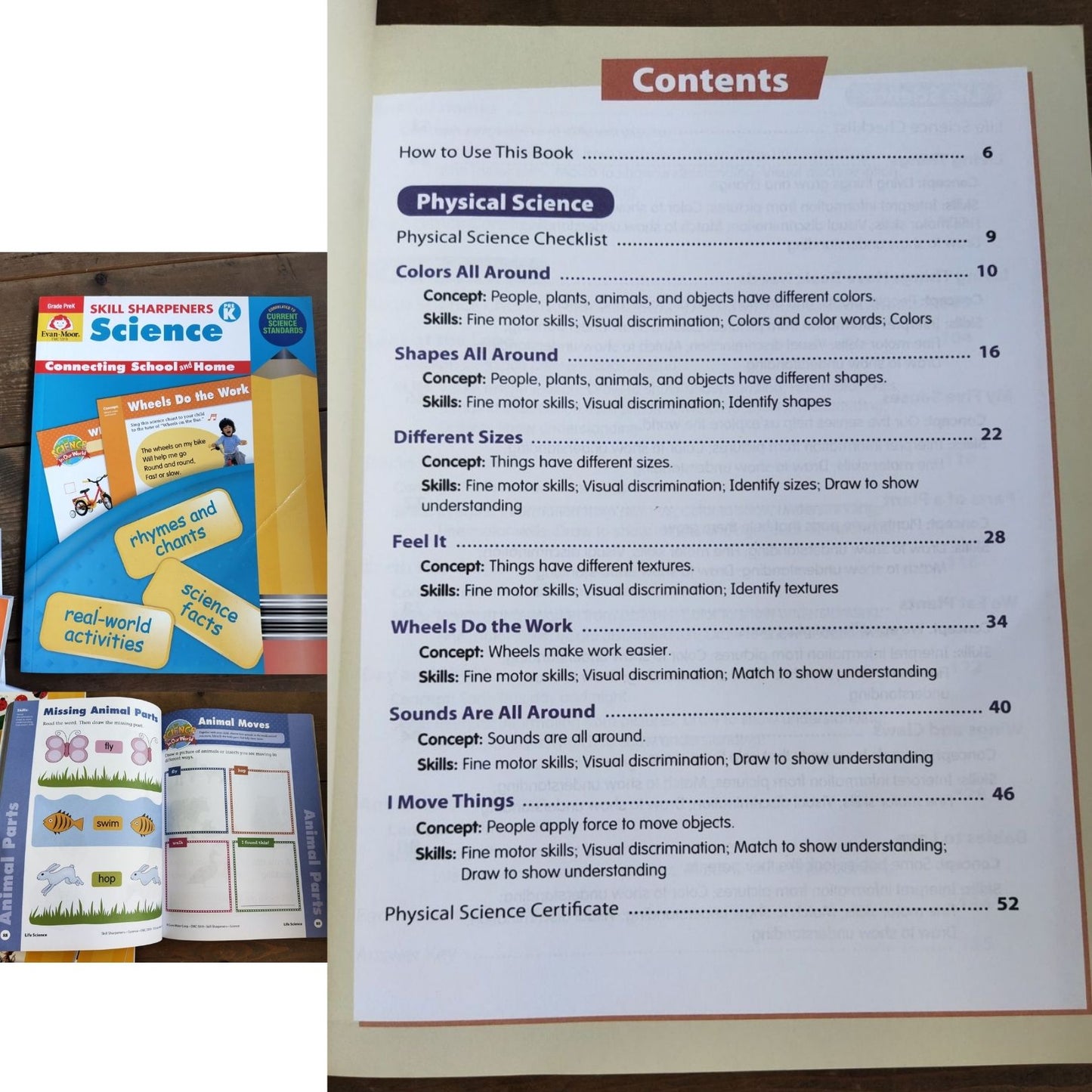Evan Moor Skill Sharpener Workbooks (7 books) PreKINDER