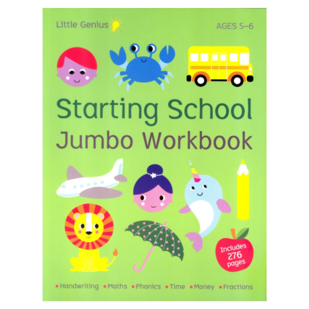 Little Genius Jumbo Workbook: STARTING SCHOOL (Ages 5-6, brand new softcover)