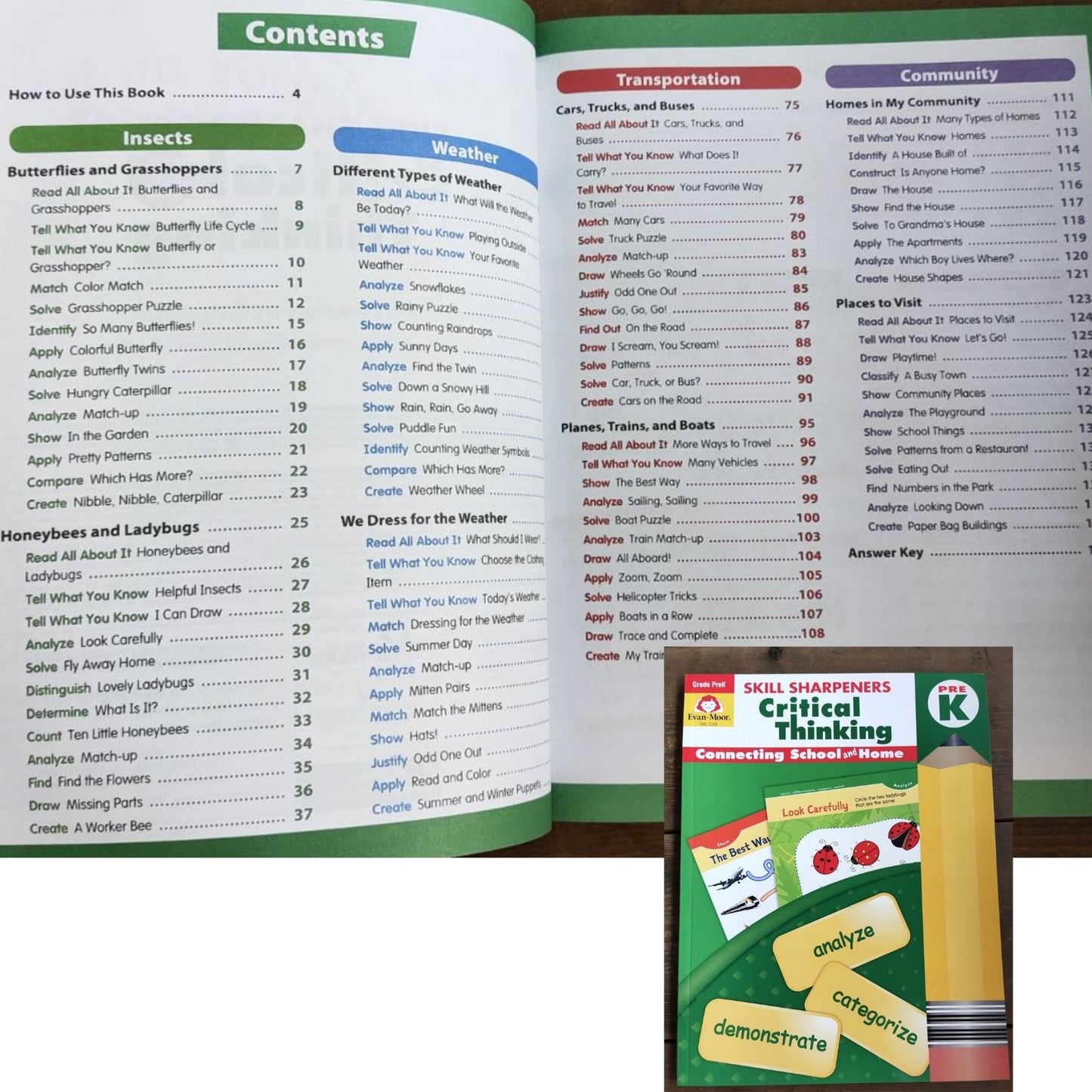 Evan Moor Skill Sharpener Workbooks (7 books) PreKINDER