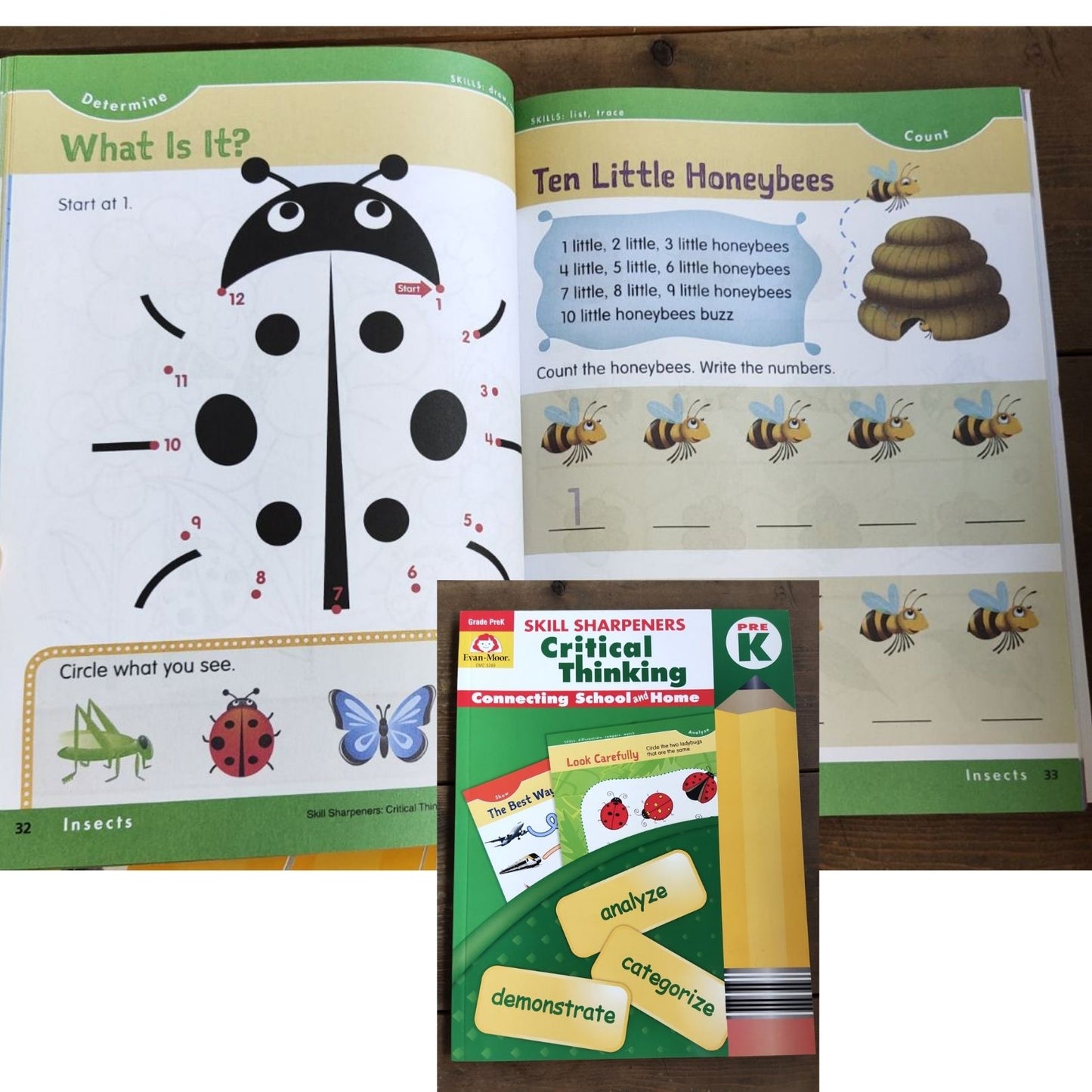 Evan Moor Skill Sharpener Workbooks (7 books) PreKINDER